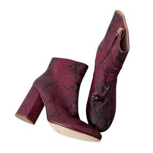 Twinset Milano Leather Snake Print Ankle Boots